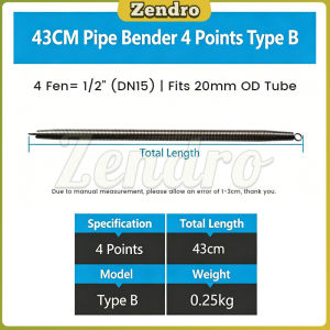 Zendro 43/46cm Spring Pipe PVC Pipe Conduit Bender for PVC Pipe Manual Tube Bending Tool 1Pcs
