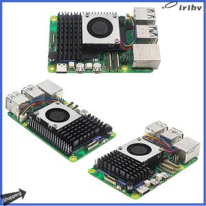 【jianzhanqinl】 Pwm Tốc Độ Có Thể Điều Chỉnh Fan Đen Bạc Màu Xanh Làm Mát Tản Nhiệt Cho Raspberry Pi 5 Hoạt Động Mát Nhôm Tản Nhiệt