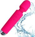 Powerful Hand held Cordless Personal Wand Massager with Memory Feature USB Rechargeable Massage Travel Waterproof 20 Vibration Patterns 8 Speeds Skin Soft Silicone - Magic Stress Away. 