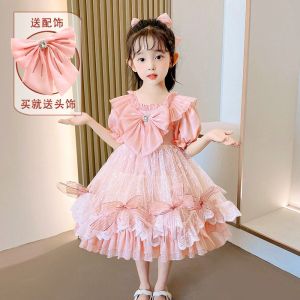 Girls Spring/Summer Lolita Childrens Love Lace Fashionable Fluffy Dress Barbie Princess Style Little