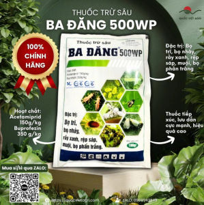 Thuốc trừ sâu BA ĐĂNG 500WP (gói 100g) - Acetamiprid 150g/kg + Buprofezin 350g/kg Trừ bọ trĩ rệp sáp