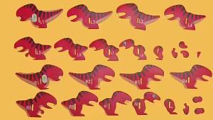 3D Puzzle Paper Dinosaur Cartoon Animal DIY Assembled Model 3D Toy