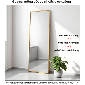 Gương cao cấp - Gương toàn thân khung viền gỗ tự nhiên kiểu dáng bo góc sang trọng và hiện đại - Vương Mộc