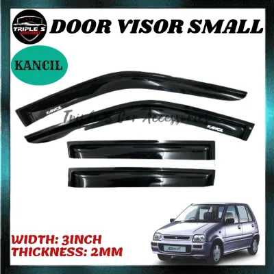 Perodua Kancil Door Visor Small 3 Inch Air Press Sun Visor Protection 4 Pintu (4Pcs/Set)