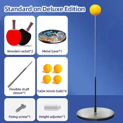 1 Set Ping Pong Trainer Rebound Table Tennis Trainer for Kids Adult Indoor Table Tennis Training Play Pong Balls Paddles Set