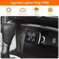 STAPON Tire Pressure Monitoring TPMS System LCD Screen Display 4 external Sensors support USB charging plug 2T. 