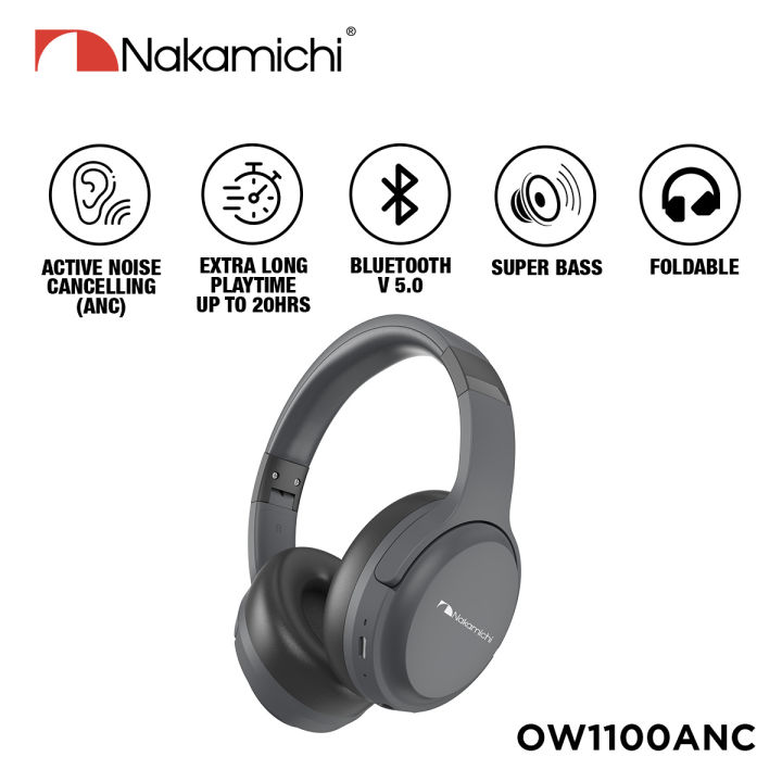 Nakamichi OW1100ANC Active Noise Cancelling Wireless Headphone