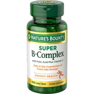 Viên Uống Bổ Sung Vitamin B Tổng Hợp Super B-Complex Nature’s Bounty 150 Viên (Bill Mỹ) - Hỗ trợ sức khỏe tim mạch giảm nguy cơ bệnh tim và đột quỵ. - Hỗ trợ tăng cường cải thiện sức khỏe hệ thần kinh giảm căng thẳng.
