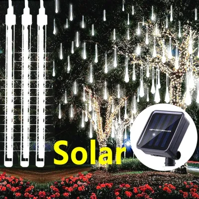 Waterproof 30/50CM LED Meteor Shower Rain Lights Falling Raindrop Fairy String LightIciclelights for Outdoor Indoor Halloween