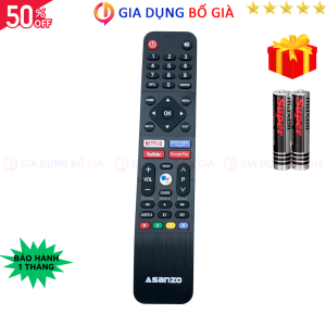 Remote điều khiển tivi ASANZO Mã 01 giọng nói điều khiển TV Asanzo các dòng tivi SMART LED LCD - Tặng kèm pin - GDBG