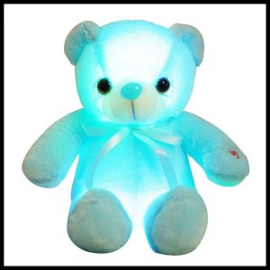 (Super Fun Toy Store)  30/50/75cm Big Colorful Glowing Teddy Bear Luminous Plush Toys Kawaii Light Up Led Teddy Bear Stuffed Toys Doll Kids Valentines Day present Christmas Gift