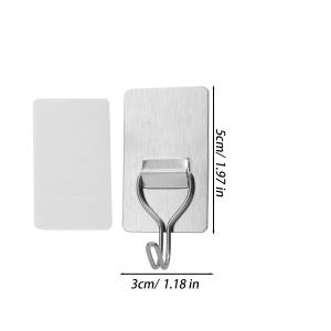 10/20Pcs 304 Stainless Steel Wall Mounted Hooks / Door Back Hangers / for Hanging Towels Bags Keys / Multi-Purpose Self-adhesive Hooks