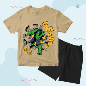 Baju Setelan Kaos Anak Laki Laki Motif Hulk Superhero Cowok Keren Umur 1 - 10 Tahun - Code8.id - DTF
