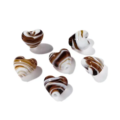 St.kunkka 2PCS Glass-glazed Blended Heart Beads For DIY Bracelet Necklace Jewelry Decoration Accessories Making