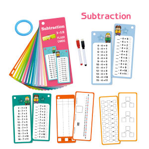 Sweetybayibayi Kids Math Additional Learning Card Reusable Math Early Education Learning Flash Card Maths Table Learning Tool
