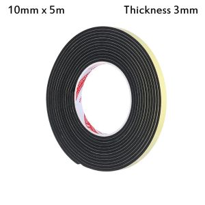 WAPKTY 1pcs Home Improvement Kitchen Sound insulation Weather Stripping Waterproof Single Sided Adhesive Rubber Strip Tape Foam Sponge Seal Strip