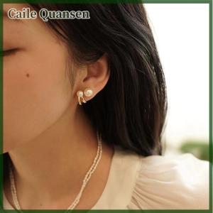 Caile ต่างหูมุกสุดหรูสไตล์เกาหลีสำหรับผู้หญิงต่างหูมุกแบบเรียบง่าย2021