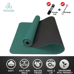 FUYOGI TPE Yoga Mat for Workout Thickness 6MM Pilates Mat Sports Fitness Body Shaping Aerobics
