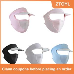 【ZTOYL】 Women Thin Breathable Ice Silk Sunscreen Long Neck Full Face Mask Summer