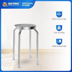 Ghế inox đẩu Dona QUI PHÚC combo 10 ghế an toàn tiện lợi inox cao cấp sáng bóng chịu lực tốt 120kg