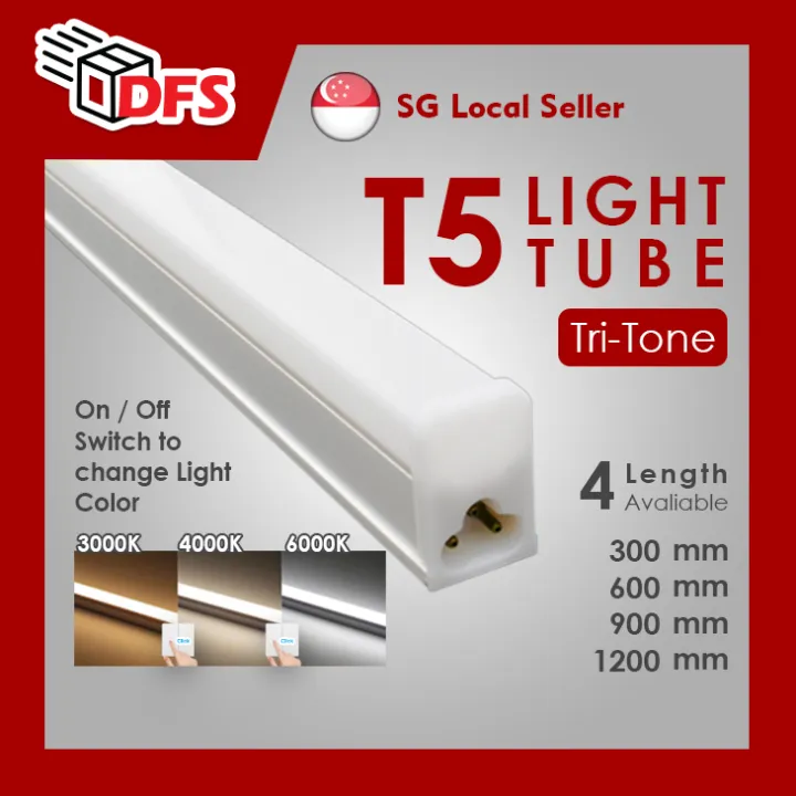 DFS LED LIGHT Led T5 T5 LED Tube Tri tone 300mm 600mm 900mm 1200mm Lazada Singapore