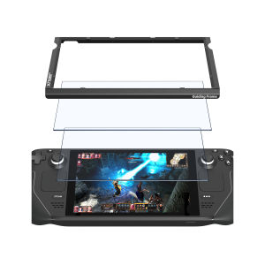 JSAUX Steam Deck 9H Tempered Glass Screen Protector with Guiding Frame (2 Packs) Premium Transparent Ultra HD Full Coverage Protectors with Scratch Resistance for Valve Console