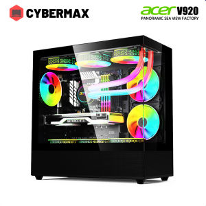 Acer White PC Gaming Case Throughout Full View Micro ATX Desktop Computer Case With Tempered Glass