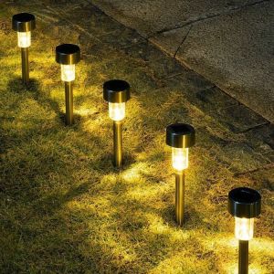 Đèn cắm cỏ năng lượng mặt trời đèn trang trí ngoài trời đèn led sân vườn vỏ thép không gỉ kháng nước