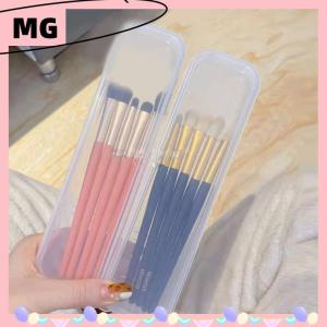 【Magical House】[ New Hot Fashion] Makeup Brush Organizer Transparent With Cover Eyebrow Pencil Boxes Portable Women Cosmetic Storage Organizer Makeup Tools