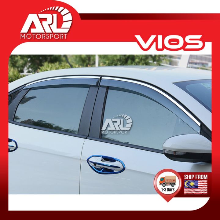 Toyota Vios XP150 NCP150 3rd Door Visor Steel Lining Chrome Black Car For Vios 2013 2019 ARL Motorsport Car Accessories Lazada