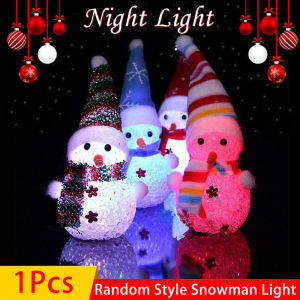 YESPERY ตูกตาหิมะคริสต์มาสไฟ LED กลางคืน โคมไฟกลางคืนบ้านบาร์คา เรียบเนียนการตกแต่งคริสต์มาสไฟต้นคริสต์มาสเครื่องตกแต่งบ้านแขวน