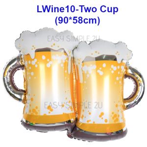 Foil Balloons Beverage Wine Bottle Beer Mug Whisky Champagne Goblet Glass Cup Party Decoration Birthday Event Celebration Wedding Anniversary Party Deco Supplies Backdrop Decoration Photo Props Cheers Cup Alcohol Drinks Theme Celebration Event Favor