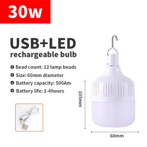 USB Emergency Light Rechargeable Light LED 5 Mode With Panel Indoor/Outdoor Waterproof For Outdoor Camping