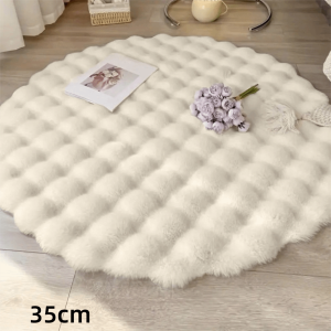 JUNOTERNEY Tròn Thảm cho mèo Tính năng cách nhiệt Có thể giặt Thảm thú cưng tròn Đáy chống trượt Chăn cho thú cưng