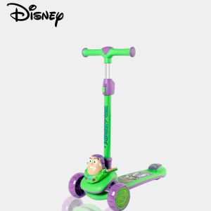 Disney Licensed Buzz Basic 3 in 1 Wheels Baby And Children Scooter Foldable Adjustable Height LED Light Up Wheels Rear Brake 2-8 years old Boy & Girl