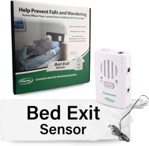 Smart Caregiver Bed Alarm for Elderly Adults &ndash Fall Prevention System with 10&quotx30&quot Weight-Sensing Bed Pad &ndash Automatically Alerts Caregiver When They Get Up