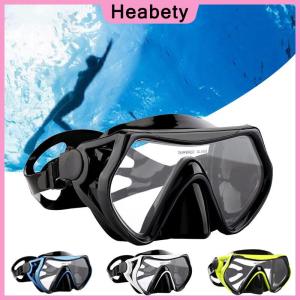 Heabety  Swimming Eyewear Tempered Glass Adults Water Sports Equipment Snorkeling Scuba Diving Mask Transparent Large Frame Goggles