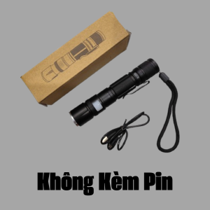 Đèn Pin Cầm Tay Siêu Sáng X 13 Chiếu Gần Zoom Xa Full Kim Loại Kèm 2 Pin 18650 Sạc Type-c Với 5 Chế Độ Sáng