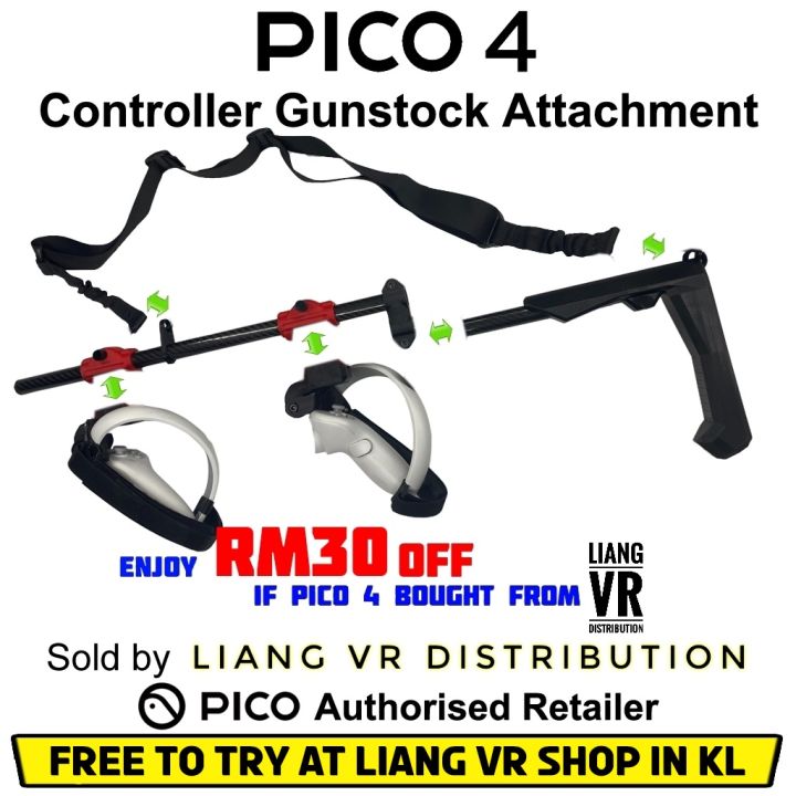 Pico 4 Virtual Reality Gunstock Controller Attachment Lazada