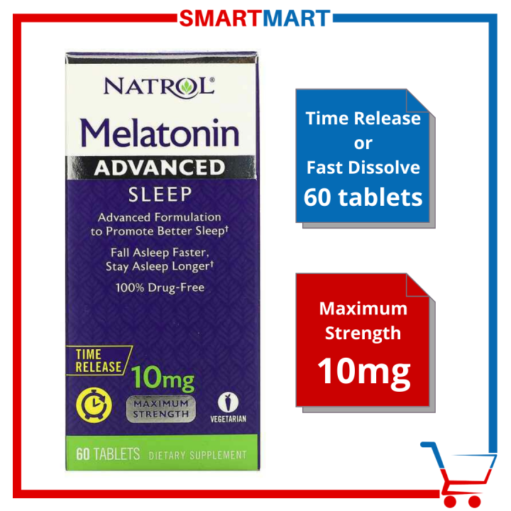 Natrol Melatonin 10mg Time Release or Fast Dissolve 60 / 100 Tablets ...