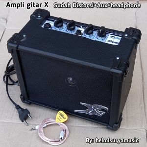 Ampli gitar X mini 4inch sudah distorsi aux headphone suara mantap