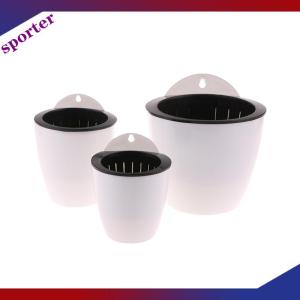 Sporter กระถางดอกไม้พลาสติกแบบดูดซับน้ำอัตโนมัติติดผนังกระถางต้นไม้สีเขียวผักชีลาวของตกแต่ง