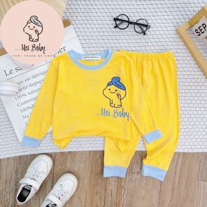 [7-29KG] Bộ Dài Tay Cho Bé Bộ Thun Lạnh Dài Tay Minly Baby Cho Bé Size Đại 0 1 2 3 4 5 6 7 Tuổi in Logo Unibaby - BDLG
