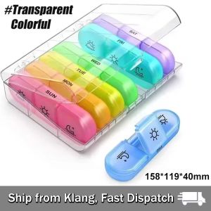 【READY STOCK】Portable Travel Medicine Tablet/Weekly Pill Box Organizer/3 Times a Day Capsule/Bekas Ubat Pil Storage Case