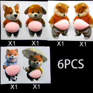 3D Shiba Inu Stickers – Cute Orange Apparel Shiba Inu Stickers 3D Cute Chubby Shiba Inu (Design) Silicone Self-Adhesive