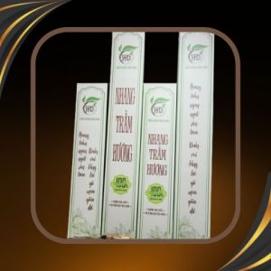 [ MUA 4 TĂNG 1] Nhang trầm hương sạch bột trầm tự nhiên không hóa chất ít khói không cuốn tàn Hộp 180 cây dài 30cm OGANIC- Trầm Hương Hùng Dung
