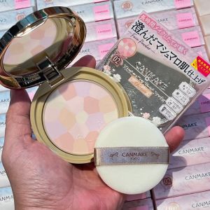 Phấn phủ Đa Sắc Canmake Marshmallow Finish Powder Abloom SPF19/PA++của Nhật hộp 10gr - kiềm dầu chỉnh sắc tố nâng tone da