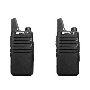 Retevis RT22 RT622 Mini Radio Professional CTCSS/DCS PMR446 Two Way Radio VOX Scan Monitor License Free Rechargeable 2 Way Radio with USB Charger for Family Activities(Black1 Pair)