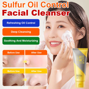 【FAMMY FAEY】Shine Removing Sulfur Oil Control Cleanser Deep Cleansing Whitening Moisturizing Facial Cleanser