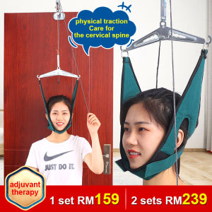 Hanging Neck Traction Kit Adjustable Neck Cervical Traction Belt Head Hammock Cervical Traction Belt Neck Stretch Pain Relief Neck Traction Device Cervical Retractor